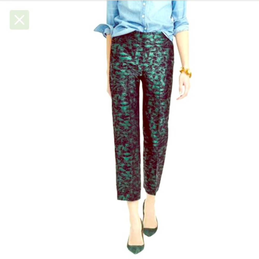 J Crew jacquard Patio cropped pant 6